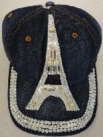 Denim Hat with Bling [Eiffel Tower] Silver